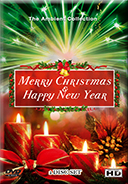 Christmas Scenery with Fireworks  and Falling Snow